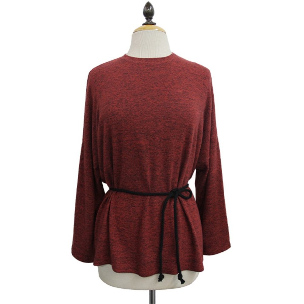 Back Draw Cord Dolman Long Sleeve